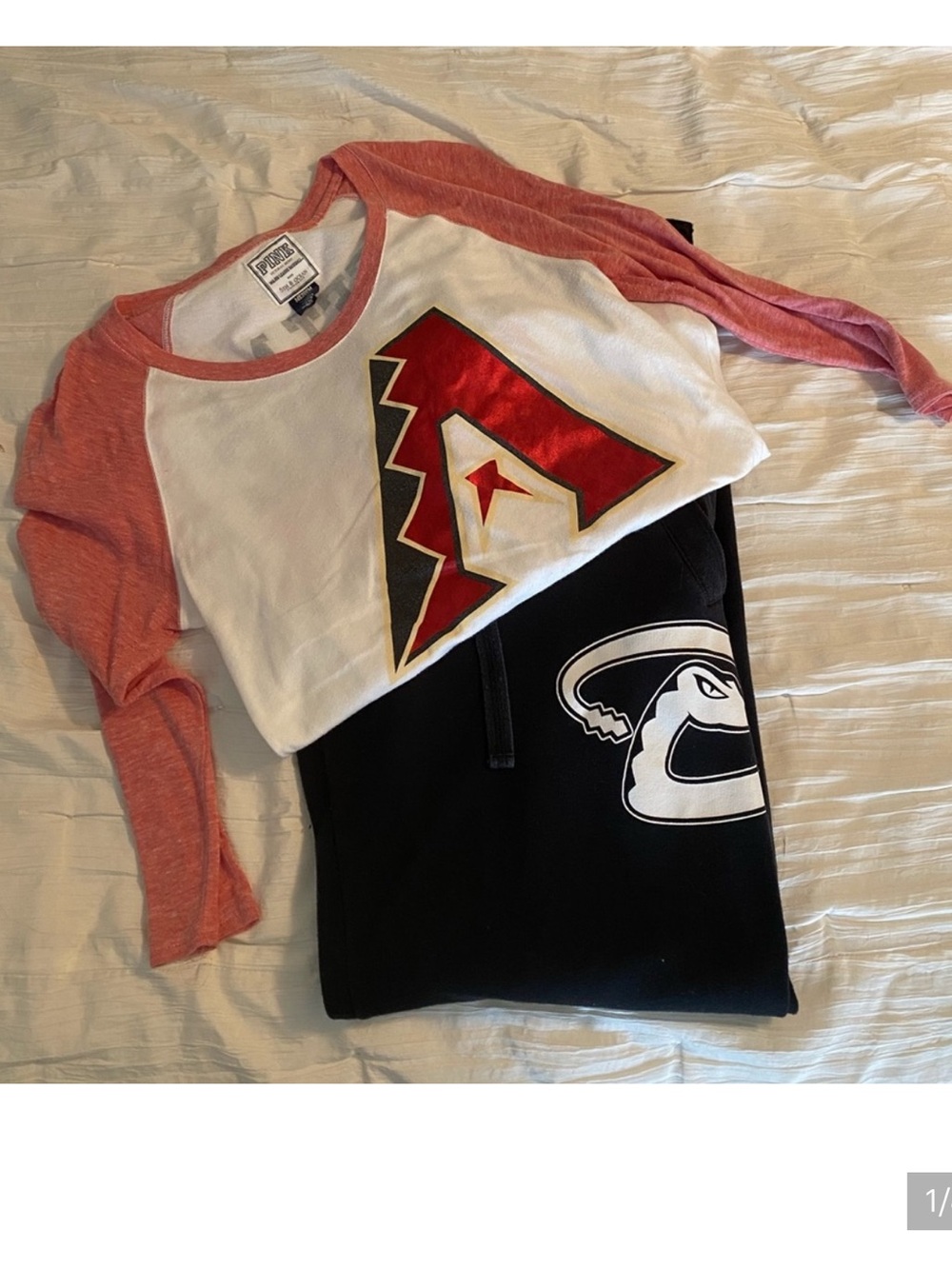 Victoria's Secret Red & White Raglan Hockey Cropped Top with Black Pants